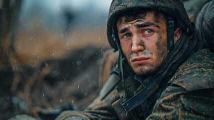 Obraz premium A soldiers gaze