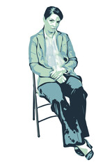 Sad  business woman on chair