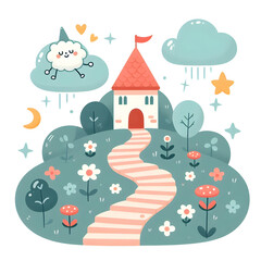 동화속 성 일러스트