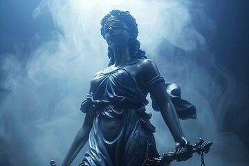 Fototapeta premium Lady justice holds sword and scales of justice