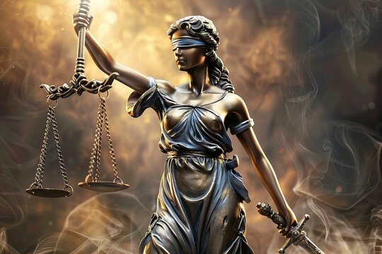 Lady justice with sword and scale