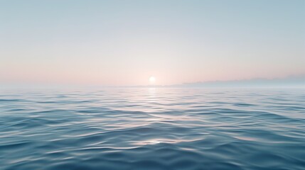 Obraz premium Peaceful Ocean Sunset Seascape with Tranquil Waves and Horizon