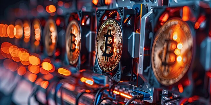 Bitcoin mining concept 