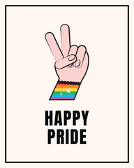 Pride day celebration poster, banner. LGBT vector illustration