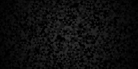 Vector black and gray square triangle tiles pattern mosaic background. Modern seamless geometric dark black low poly pattern background with lines Geometric print composed of triangles texture.