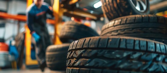 Mechanics at Work in Expert Tire and Wheel Service Garage