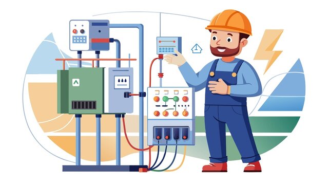 Avoid electrical problems by leaving repairs to the professionals! This image showcases a licensed electrician fixing a switchboard.