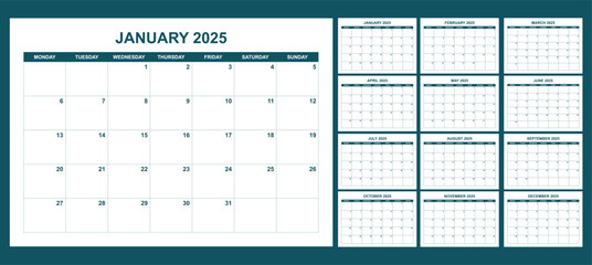 template 2025 calendar for company or school