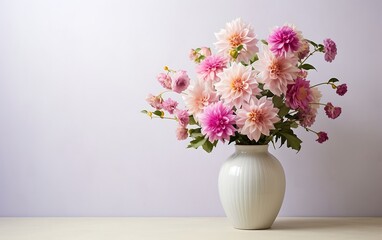 Fototapeta premium A vase with flowers on a background