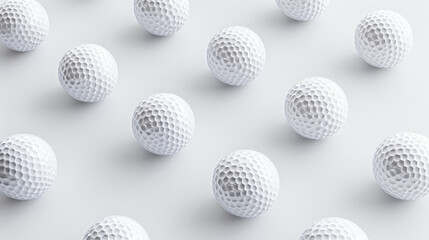 Crisp and Detailed Vector Illustration of Golf Balls on White Background Showcasing Dimpled Texture and Uniform Shape
