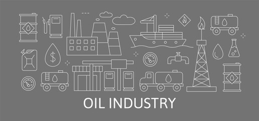 Fototapeta premium Oil industry Concept extraction production refinery and transportation oil