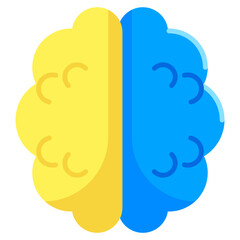 Brain style on flat icon. vector illustration