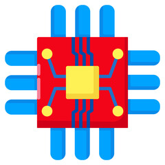 Chip Ai style on flat icon. vector illustration