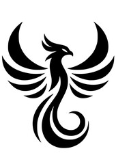 Fototapeta premium Phoenix SVG, Flaming Phoenix SVG, Fire SVG, Bird SVG, Cinder SVG, Animal SVG, Phoenix Tattoo, Phoenix Silhouette, Vector, Clipart, Cut file for Cricut SVG, JPG, PNG