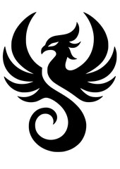 Phoenix SVG, Flaming Phoenix SVG, Fire SVG, Bird SVG, Cinder SVG, Animal SVG, Phoenix Tattoo, Phoenix Silhouette, Vector, Clipart, Cut file for Cricut SVG, JPG, PNG