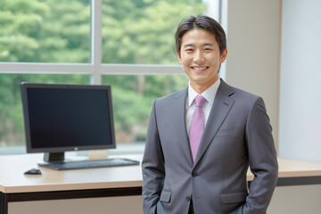 微笑む20代～30代のイケメンビジネスマン