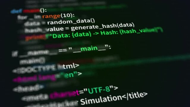 computer programming code text background video animation 