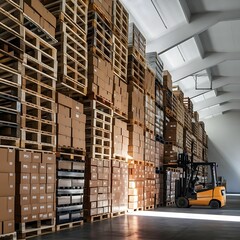 Set of wooden pallet for warehouse - 1