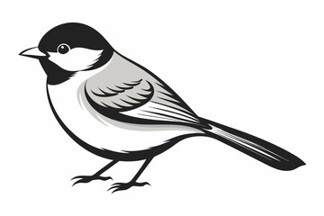 A beautiful chickadee bird vector artwork illustration © Jannatul