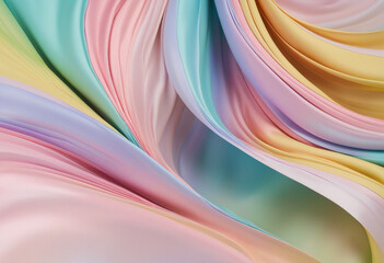 Fototapeta premium AI-Generated Abstract Silk Background with Pastel Rainbow Wave Design
