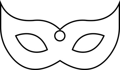 Carnival mask silhouettes. Black line icon of masquerade mask for party, parade and carnival for Mardi Gras and Halloween. Fantasy face mask element editable stock isolated on transparent background.
