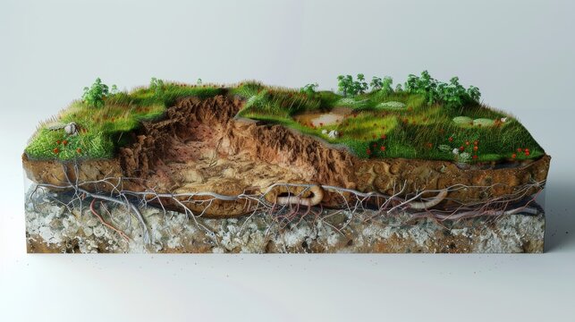 This is a cross-section of the earth showing layers of soil and rock