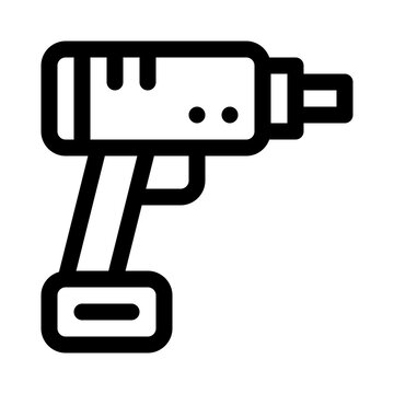 black drill icon on white background clip art preview