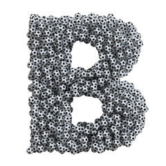 Alphabet made of soccer balls, letter B