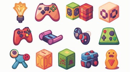 Fototapeta premium game and toys icon set
