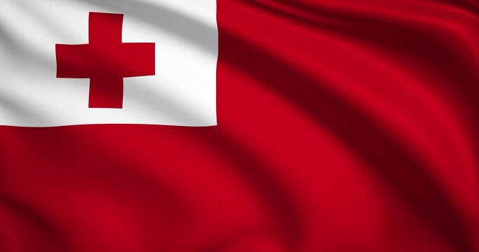 flag of Tonga. Tonga flag background. 4k 60FPS