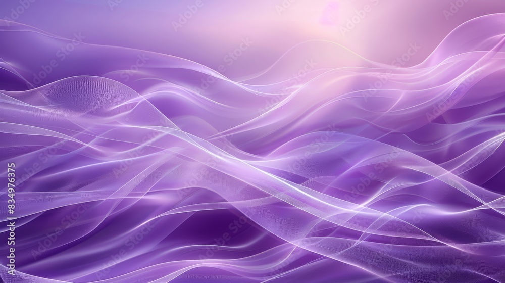 Poster Abstract purple background with a smooth gradient, soft lines and curves, simple and elegant style, high resolution. Generative AI.