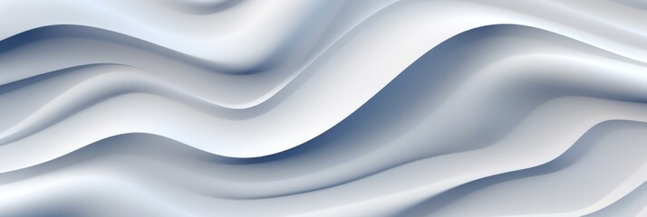 Fototapeta premium Abstract background with smooth, flowing white and blue gradients, horizontal image featuring gentle, wavy lines and a cool, calm aesthetic, ideal for a banner with space for textAbstract gradient 