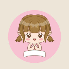 artwork illustrator and T shirt design cute girl character