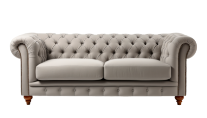 Elegant Grey Chesterfield Sofa