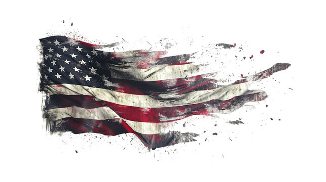 Grunge brush stroke of United States of America national flag