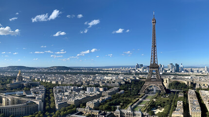 Fototapeta premium View on Paris at summer day, France