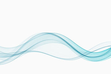 Abstract smoky waves background. Blue abstract wave flow. Transparent wavy lines
