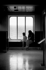 Little Family On A Ferry