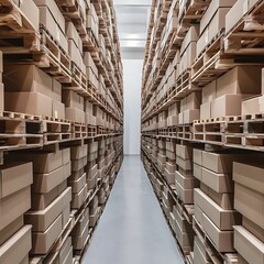 Set of wooden pallet for warehouse - 1