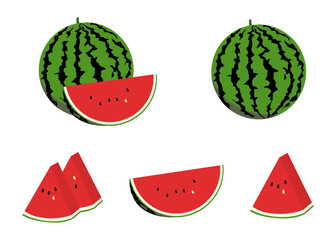 スイカのイラストセット
