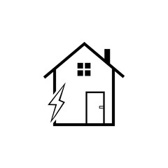 a house with electricity sign, house electricity concept icon