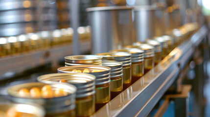 Production Line of Canned Food in Clean Factory Environment