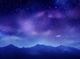 Obraz premium A majestic mountain range under a starry night sky.