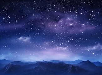 Fototapeta premium A majestic mountain range under a starry night sky.