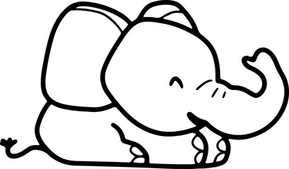 Cute elephant, cartoon animal, wild animal, zoo, coloring book, hand drawn, illustration, wearing white