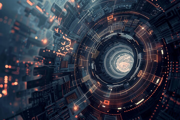 Obraz premium Technology immersing into life creative illustration