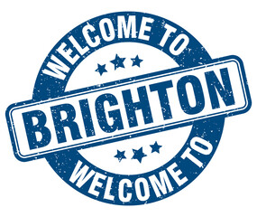 Welcome to Brighton stamp. Brighton round sign