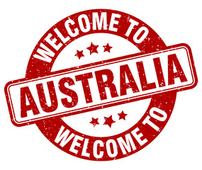 Welcome to Australia stamp. Australia round sign