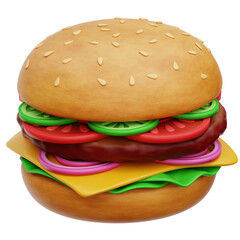 Burger 3d Illustration