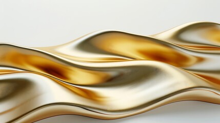 A gold waves on a white background